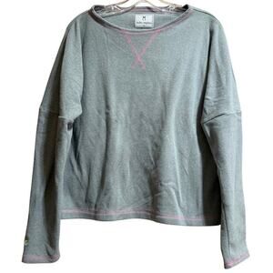 Dudley Stephens Gray Sweatshirt with Pink Stitching